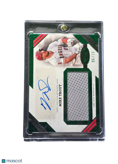 Baseball Topps 2025 Topps Tier One Baseball Mike Trout #Ajr-Mt Green Jumbo Relic 06/15
