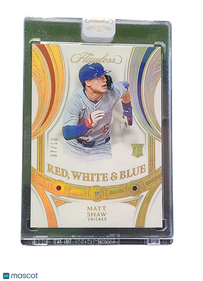 Baseball Panini 2025 Panini Flawless Baseball Matt Shaw #No. 20 Red, White & Blue 07/10
