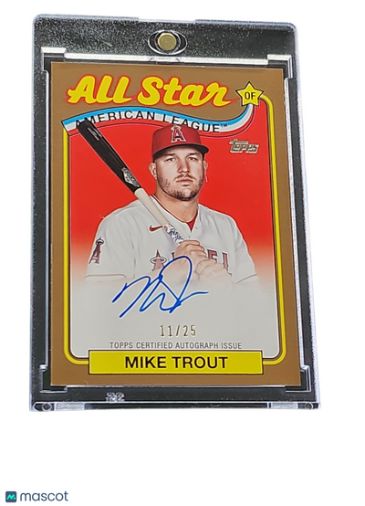 Baseball Topps 2024 Topps Series 1 1989 Topps Baseball Autograph Mike Trout #Asa-Mt Gold 11/25