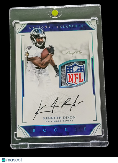 Football Panini 2017 Panini National Treasures Kenneth Dixon #29 Rookie Laundry Tag Shield Patch