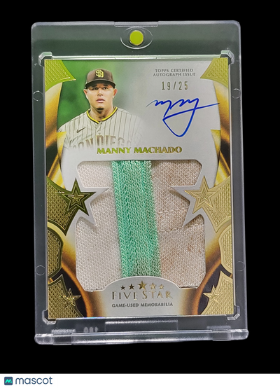 UFC MMA Topps 2023 Topps Manny Machado #Fsjp-Mma Auto Jumbo Patch Relic Card 19/25 Game-Used