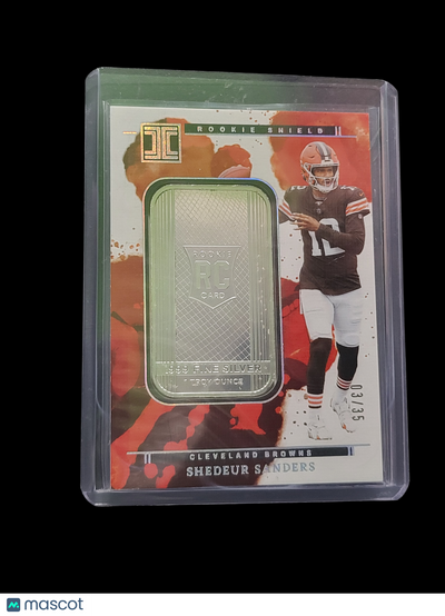 Sports Panini 2025 Panini Rookie Shield Shedeur Sanders #10 Rc 1 Troy Ounce .999 Silver
