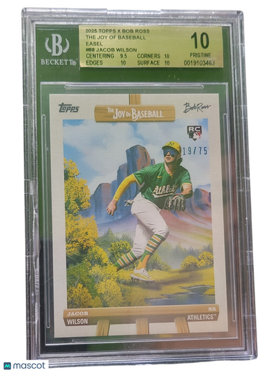 Baseball Topps 2025 Topps X Bob Ross The Joy Of Baseball Easel Jacob Wilson #88 BGS 10
