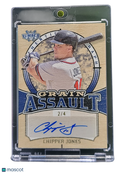 Sports 2024 Leaf Lumber Grain Assault Chipper Jones #Ga-Cj1 Authentic Autograph 2/4