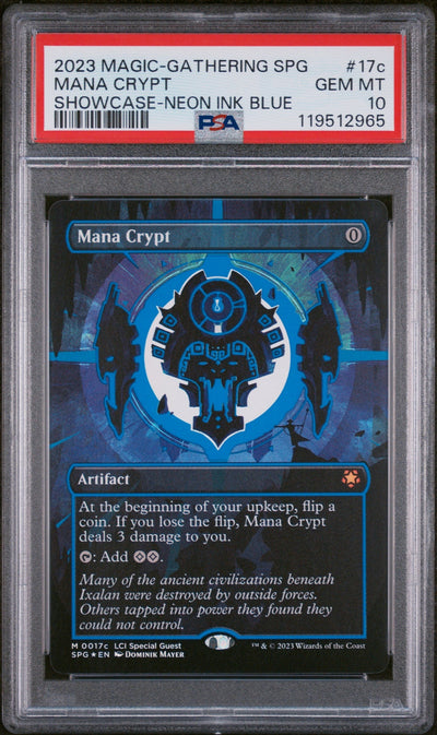Magic The Gathering 2023 Magic The Gathering Spg Showcase Neon Ink Blue Mana Crypt #17c PSA 10
