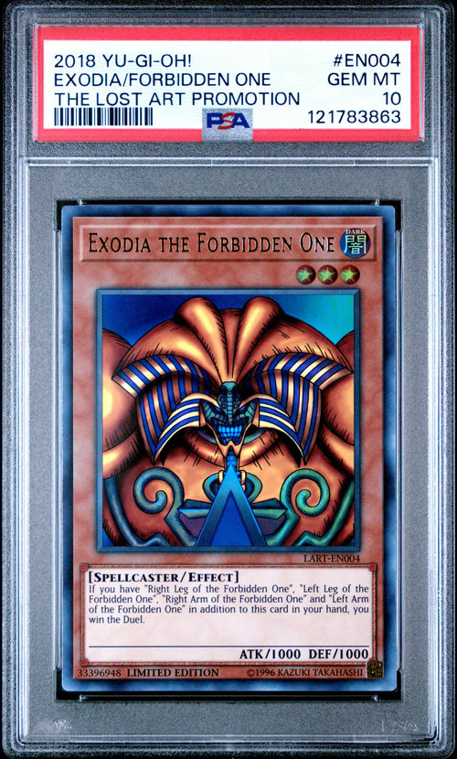 Pokémon Panini 2018 Yu-Gi-Oh Lost Art Promotion Exodia The Forbidden One #Lart-En004 /33396948 PSA 10