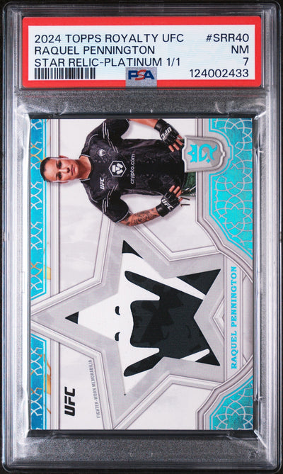 UFC MMA Topps 2024 Topps Royalty UFC Star Relics Platinum 1/1 Raquel Pennington #Srr40 PSA 7