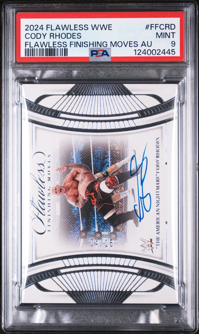 WWE Wrestling Panini 2024 Panini Flawless WWE Flawless Finishing Moves Autographs The American Nightmare Cody Rhodes #Ffcrd /15 PSA 9