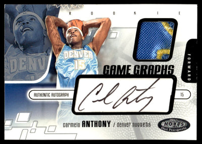 Basketball 2003 Fleer Hoops Hot Prospects #95 Carmelo Anthony Game Graphs Patch Auto /400