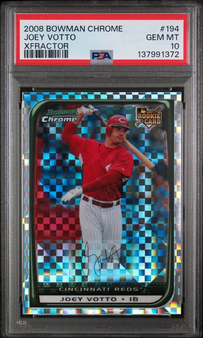 Pokémon Panini 2008 Bowman Chrome Xfractor Joey Votto #194 /250 PSA 10