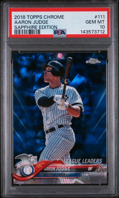 Pokémon Panini 2018 Topps Chrome Sapphire Edition Aaron Judge #111 PSA 10