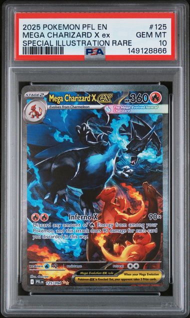 Pokémon Mega Charizard X EX PokéMon Phantasmal Flames Special Illustration Rare #125/094 PSA 10