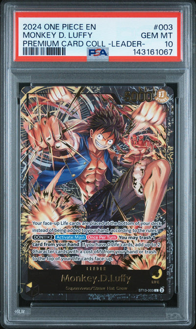 One Piece TCG 2024 One Piece Premium Card Collection -Leader Collection- Monkey D. Luffy #3 PSA 10