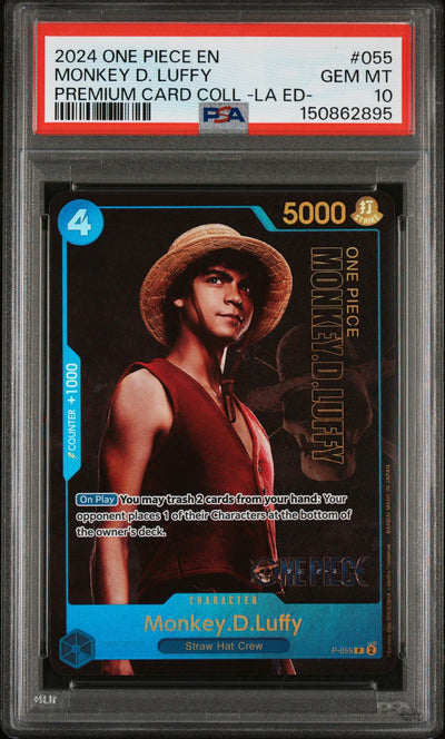 One Piece TCG Bandai 2024 One Piece Premium Card Collection -Live Action Edition- Monkey D. Luffy #55 PSA 10