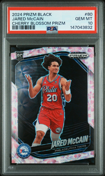 Basketball Panini 2024 Panini Prizm Black Cherry Blossom Jared Mccain #80 /20 PSA 10