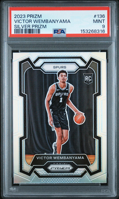 UFC MMA Panini 2023 Panini Prizm Silver Victor Wembanyama #136 PSA 9