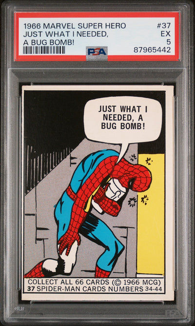 Pokémon Panini 1966 Marvel Super Heroes Just What I Needed, A Bug Bomb! #37 PSA 5