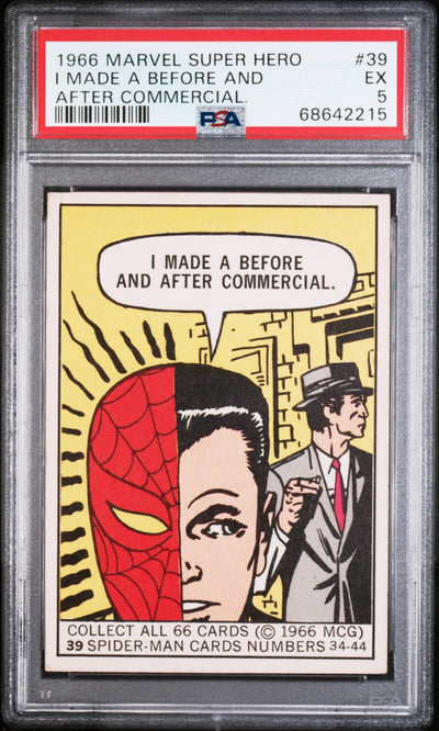 Pokémon Panini 1966 Marvel Super Heroes I Made A Before And After Commercial. #39 PSA 5