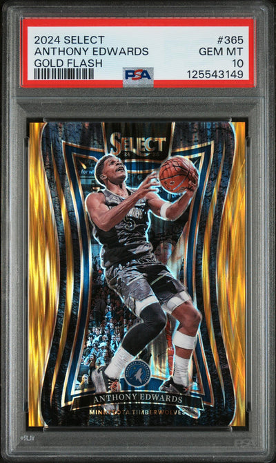UFC MMA Panini 2024 Panini Select Gold Flash Anthony Edwards #365 /10 PSA 10