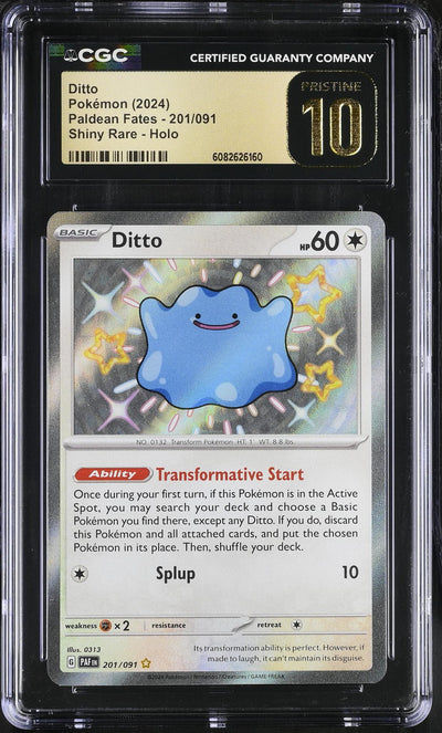 Pokémon 2024 Paldean Fates #201/091 Ditto Shiny Rare - Holo CGC 10
