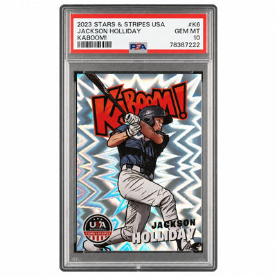 Baseball Panini 2023 Panini Usa Baseball Stars And Stripes Kaboom! Jackson Holliday #K6 PSA 10