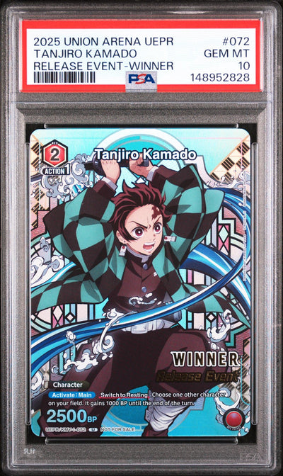 Sports 2025 Union Arena Uepr-Promos Release Event-Winner Tanjiro Kamado #072 PSA 10