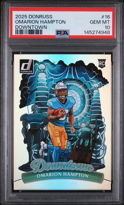 Sports 2025 Donruss Downtown Omarion Hampton #16 PSA 10