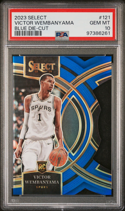 Basketball Panini 2023 Panini Select Blue Die-Cut Victor Wembanyama #121 /249 PSA 10