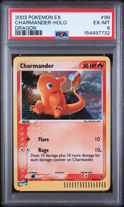 Pokémon 2003 Pokemon EX Dragon Holo Charmander #98 PSA 6