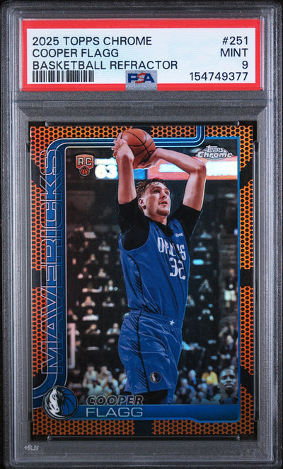 Basketball Topps 2025 Topps Chrome Basketball Refractor Cooper Flagg #251 PSA 9