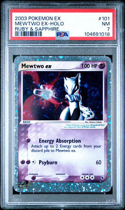 Pokémon 2003 Pokemon EX Ruby And Sapphire Holo Mewtwo EX #101 PSA 7