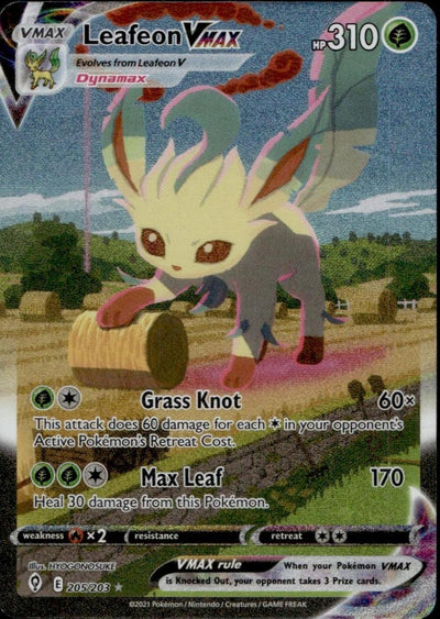 Pokémon 2021 Pokemon Sword & Shield Evolving Skies Leafeon VMAX 205/203