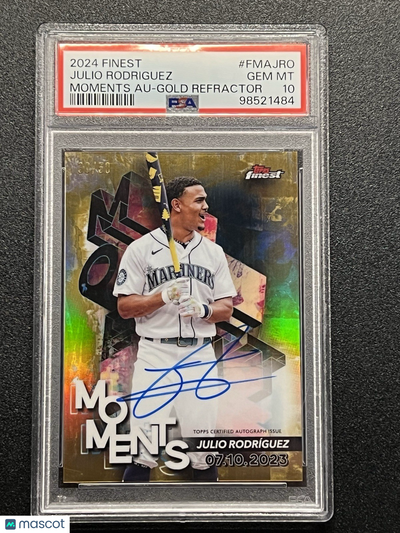 Sports Topps 2024 Topps Finest Julio Rodriguez #Fma-Jro Gold Auto Parallel /50 PSA 10