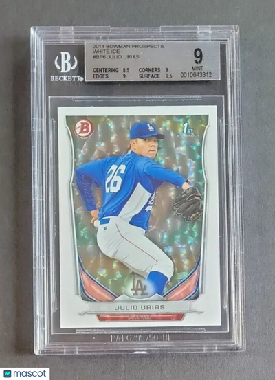 Baseball Bowman 2014 Bowman Julio URíAs #Bp6 White Ice Rookie BGS 9