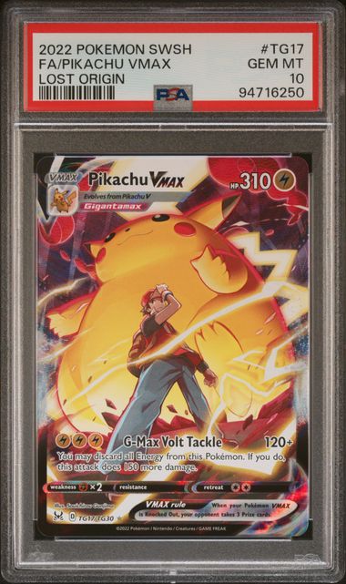 Pokémon Pikachu VMAX 2022 Pokemon Lost Origin #Tg17/Tg30 PSA 10