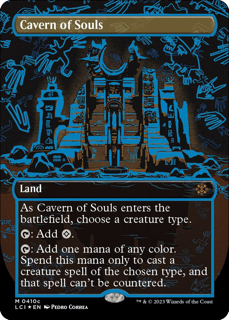 Magic The Gathering Cavern Of Souls (0410c) Neon Blue (Borderless) - The Lost Caverns Of Ixalan (Lci)