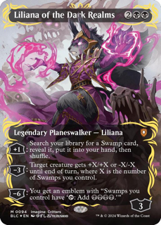 Magic The Gathering Liliana Of The Dark Realms (Borderless) (Raised Foil) - Commander: Bloomburrow (Blc)