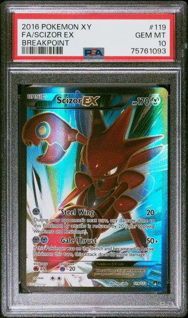 Pokémon Scizor EX PokéMon XY Breakpoint Full Art #119/122 PSA 10