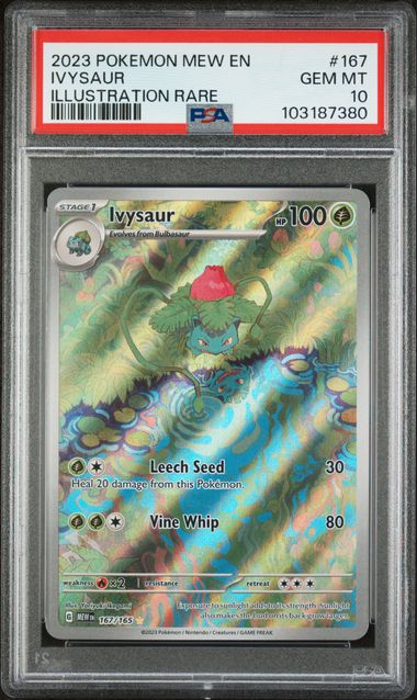 Pokémon Ivysaur PokéMon 151 Illustration Rare #167/165 PSA 10