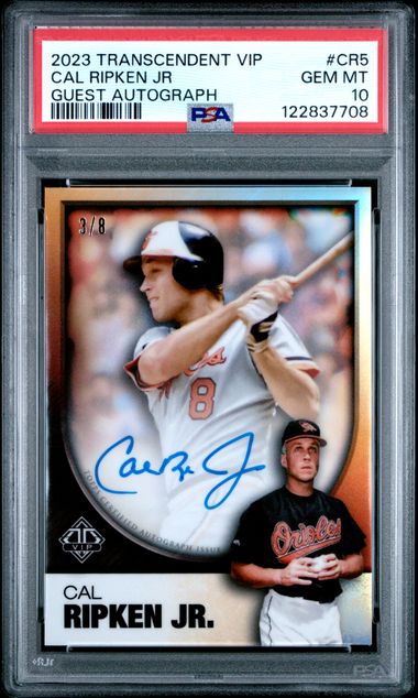 Baseball Topps Cal Ripken Jr. 2023 Topps Transcendent Collection Vip Auto #'D 3/8 PSA 10