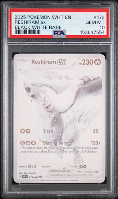 Pokémon Reshiram EX PokéMon White Flare Black White Rare #173/086 PSA 10