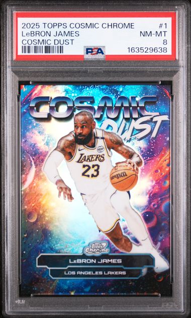Basketball Topps Lebron James 2025 Topps Cosmic Chrome Cosmic Dust SSP PSA 8