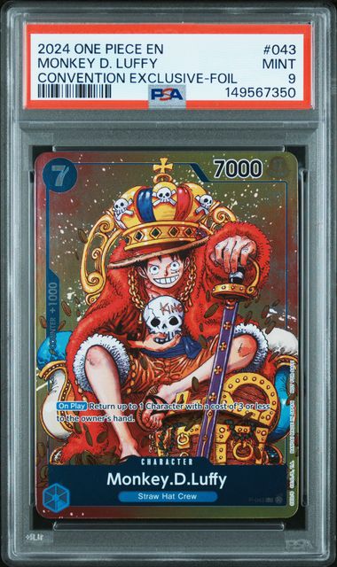 One Piece TCG Monkey.D.Luffy One Piece Convention Exclusive Foil #P-043 PSA 9