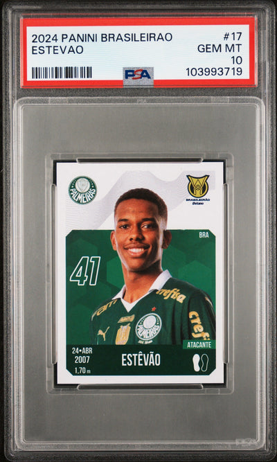 Soccer Panini 2024 Panini Brasileirao Estevao #17 PSA 10