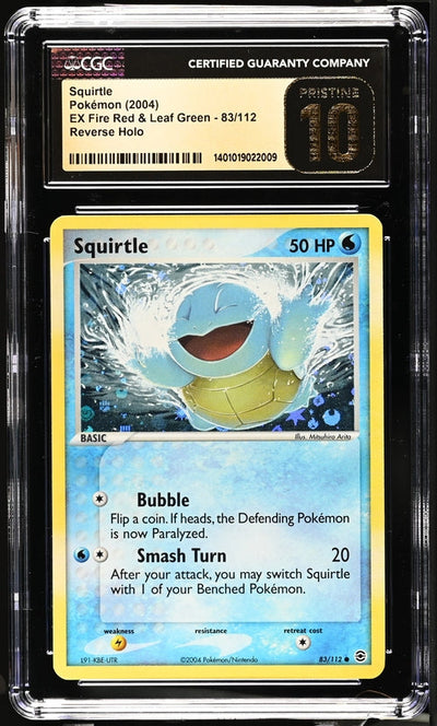 Pokémon Squirtle 2004 Pokemon EX Fire Red & Leaf Green Reverse Holo #83/112 CGC 10 Pristine