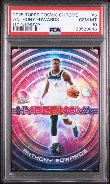 Basketball Topps Anthony Edwards 2025 Topps Cosmic Chrome Hypernova PSA 10