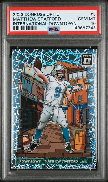 Sports Panini Matthew Stafford 2023 Panini Donruss Optic Downtown International PSA 10