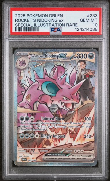 Pokémon Rocket'S Nidoking EX PokéMon Destined Rivals Illustration Rare #233/182 PSA 10