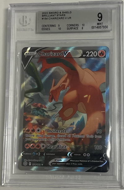 Pokémon Charizard V 154/172 - Brilliant Stars - 2022 Pokemon - BGS 9