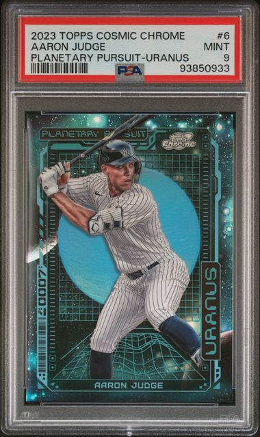 Baseball Topps Aaron Judge 2023 Topps Cosmic Chrome Planetary Pursuit Uranus PSA 9